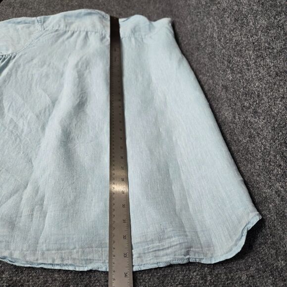 HERITAGE REPORT COLLECTION 100% Linen Shirt Men's XL Light Blue Short Sleeve - Picture 8 of 9